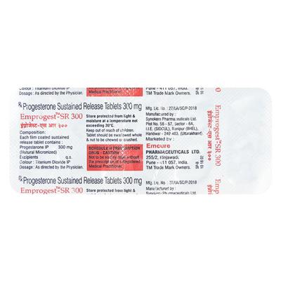 Emprogest SR 300mg Tablet 10'S - Hormonal Therapy-Oes