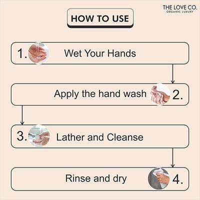 The Love Co. Orange Hand Wash For Moisturized Hand - Gentle Cleanser for Soft Hands - Liquid Hand Soap Suitable for Sensitive Skin 300 ml - Hand Wash & Soaps
