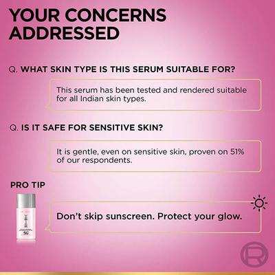 L'Oreal Paris Glycolic Bright Instant Glowing Serum 8% Glycolic Acid 30 ml - Under Eye Creams & Serums