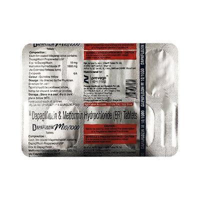 DAPAFLOZIN M 10/1000 Tablet 7's - Diabetes-Ant
