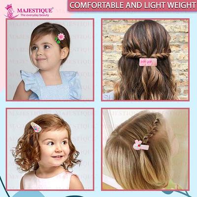 Majestique Multi Shape Hair Clips Set Baby Hairpin For Girls Cute Design Hair Accessories For Kids - Multicolor 14's - Hair Clips/Bands