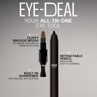 FAE Beauty Eye-Deal Intense Gel Kajal, Smudgeproof, Waterproof, Long Lasting, with Built-In Sharpener & Fine Bristle Brush Shade - Brown Sugar 0.35 gm - Kajal & Kohls