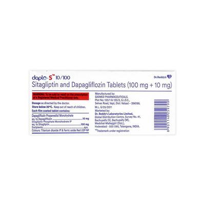 DAPLO S 10/100 Tablet 10's - Diabetes-Ant