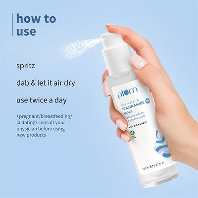 Plum 3% Niacinamide Toner with Rice Water Clarity Boost Fragrance Free 150ml - Toners
