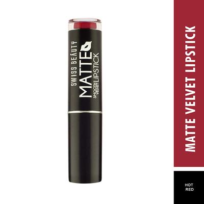 Swiss Beauty Smooth Velvet Matte Lipstick - (Hot Red) 3.2 gm - Lipsticks