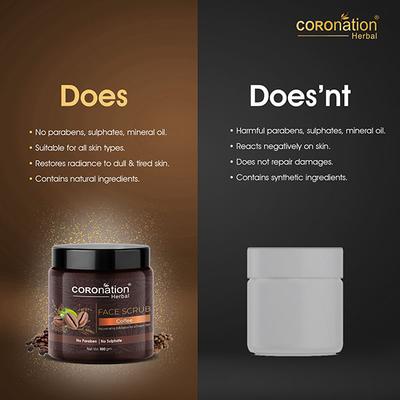 COROnation Herbal Coffee Face Scrub 100 gm - Scrubs & Exfoliants