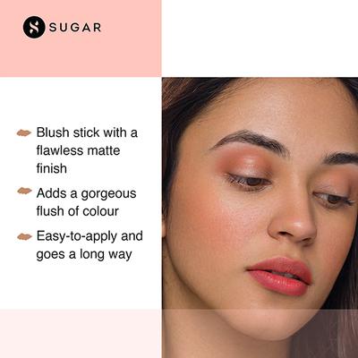 SUGAR Cosmetics Face Fwd Blush Stick - 01 Coral Climax (Bright Coral) 7 gm - Blushes