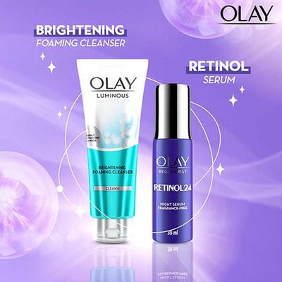 Olay Retinol Kit for Overnight Repair - Retinol Serum with Free Cleanser, 24h Hydration 1's - Night Cream