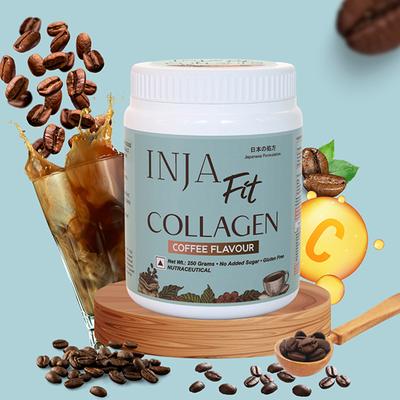 INJA Fit Marine Collagen Powder - Coffee Flavour 250 gm - Hair & Skin
