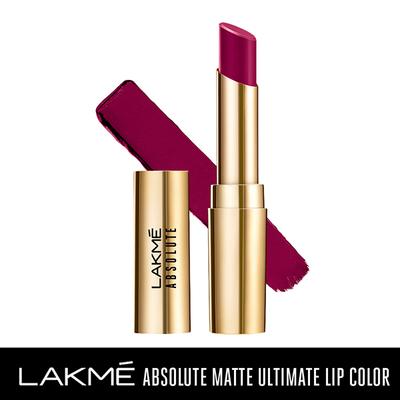 Lakme Absolute Matte Ultimate Lip Color With Argan Oil Delicious Plum 3.4 Gm - Lipsticks