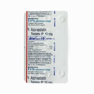 Atorsave 10mg Tablet 15'S - High Cholesterol-Dys