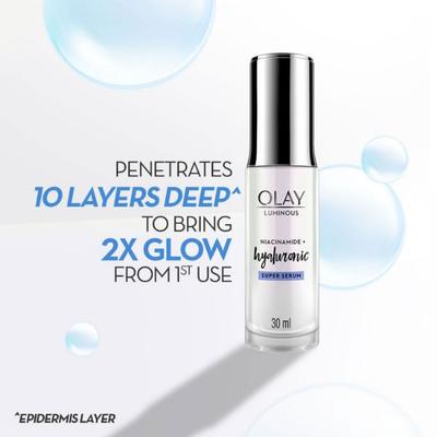 Olay Luminous Hyaluronic Acid Super Serum with Niacinamide, 30ml - Face Gels