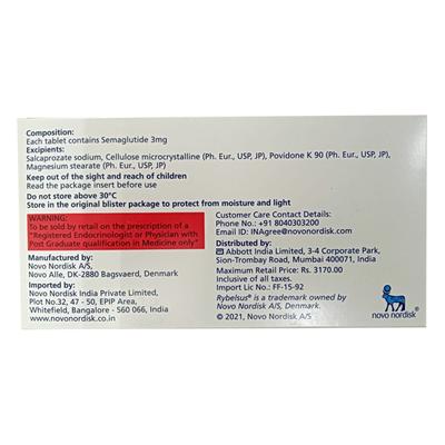 RYBELSUS 3mg Tablet 10's - Diabetes-Ant