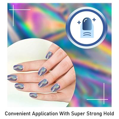 Handmade Press On Gel Nails - Holographic Black 50 gm - Nail Polish