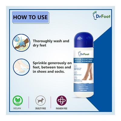Dr Foot Odor Fighting Foot Powder 100 gm - Shoe Deodorant