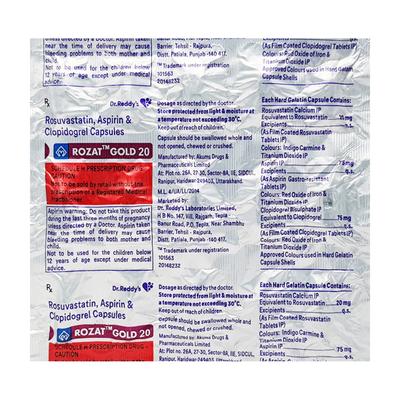 ROZAT GOLD 20 Capsule 15's - High Cholesterol-Dys