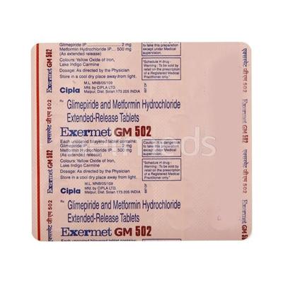 Exermet GM 502 Tablet 15'S - Diabetes-Ant