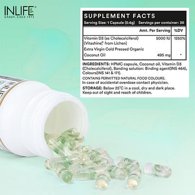 Inlife Vitamin D3 5000 IU Vegan Capsule 30's - Multi-Vitamins
