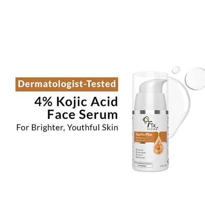 Fixderma Skarfix Plus 4% Kojic Acid Brightening Face Serum Fades Dark Spots & Hyperpigmentation 10 gm - Face Serum