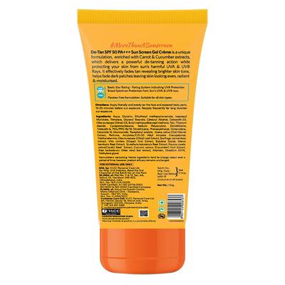 De Tan Spf 50 Sunscreen Gel Creme 100 Gm - Face Sunscreen