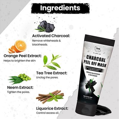 TNW The Natural Wash Charcoal Peel Off Mask With Activated Charcoal And Liquorice Extracts 100 gm - Masks & Peels
