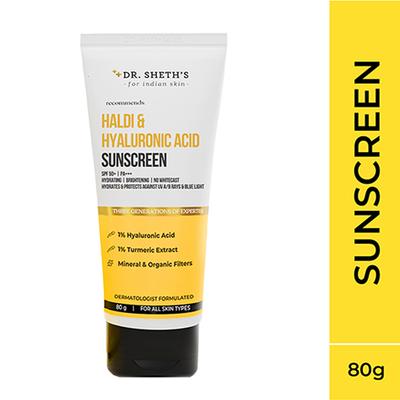 Dr. Sheth'S Haldi & Hyaluronic Acid SPF 50+ PA+++ Sunscreen 80gm - Face Sunscreen
