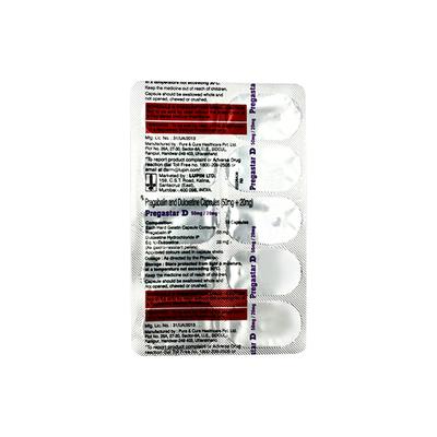 PREGASTAR D 50/20 Capsule 10's - Neuropathic Pain-Dru