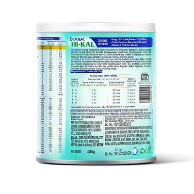 Dexolac Hi-Kal Infant Formula Powder 400 gm (Tin) - Baby And Infant Supplements