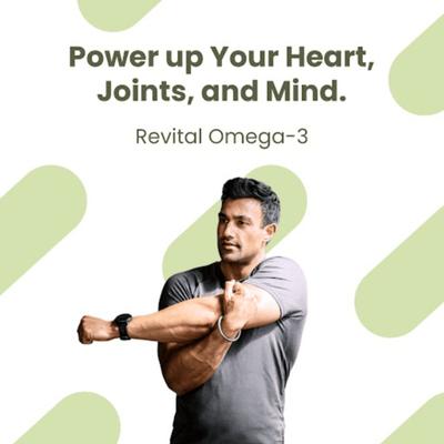 Revital Omega 3 Vegetarian 1000 mg Flaxseed Oil Capsules 60's - Omega Fish Oil Fatty Acids