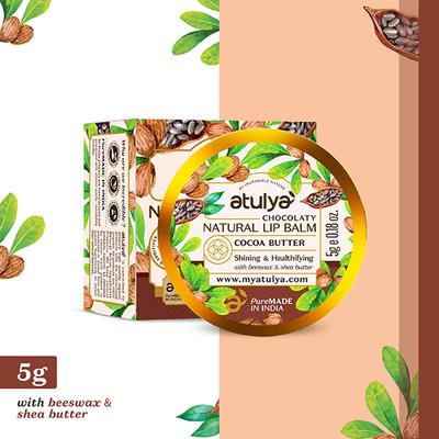Atulya Cocoa Butter Natural Lip Balm 5 gm - Lip Balms