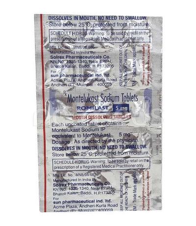 Romilast 5mg Tablet 15'S - Asthma/COPD-Ast