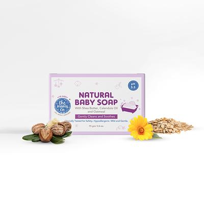 The Mom's Co. Natural Baby Soap with Shea Butter, Calendula Oil and Oatmeal 75gm - Baby Soap