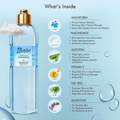 The Love Co. Illusion Bath & Shower Gel - Aqua Marine 250 ml - Shower Gels & Body Wash