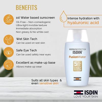 ISDIN Fotoprotector Fusion Water SPF 50 50 ml - Face Sunscreen