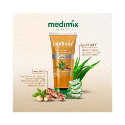 Medimix Ayurvedic Anti Tan Alove Vera And Tanaka Face Wash 100 ml - Face Washes