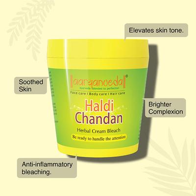 Aryanveda Herbal Bleach Cream - Haldi Chandan 250 gm - Face Bleach