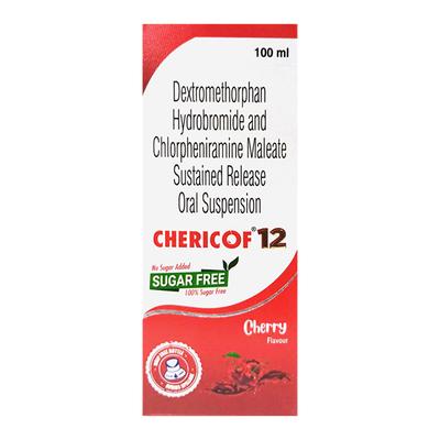 CHERICOF 12 SUGAR FREE CHERRY FLAVOUR Oral Suspension 100ml - Cough And Cold-Cou