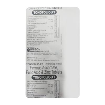 Tonofolic XT Tablet 10'S - Iron Supplement/Anaemia-Vma