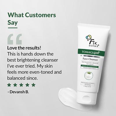 Fixderma Tomaglow Face Cleanser with White Tomato Extract, Niacinamide with Jojobo Oil 100 gm - Face Wash & Cleansers