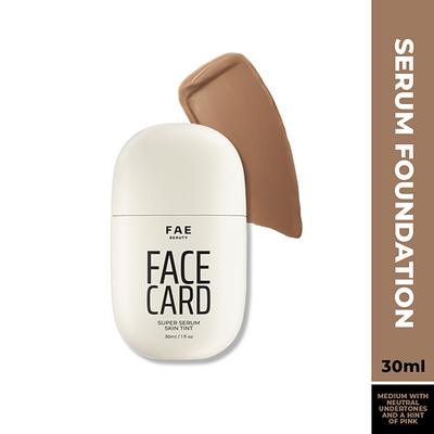 FAE Beauty Face Card Serum Skin Tint- Skin-like Foundation, Shade - 43N - Neutral 30 ml - Foundation