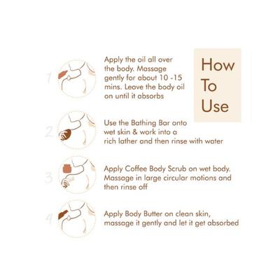 mCaffeine Pre-Post Shower Coffee Body Moisturization Kit 550 gm - Scrubs & Exfoliants