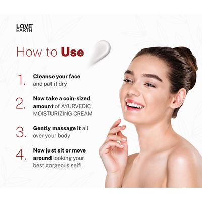 Love Earth Ayurvedic Moisturizing Cream with Saffron, Usheera, Giloy Extracts 50 gm - Face Moisturizers