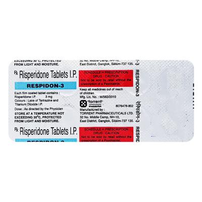 Respidon 3mg Tablet 10'S - Schizophrenia-Aps