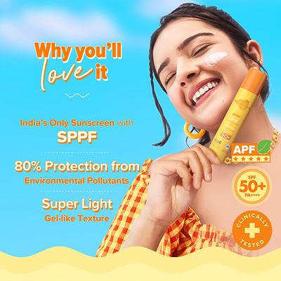 Aqualogica Glow Plus Dewy Sunscreen Papaya & Vitamin C SPF 50+ PA++++ UVA / UVB 50gm - Face Sunscreen