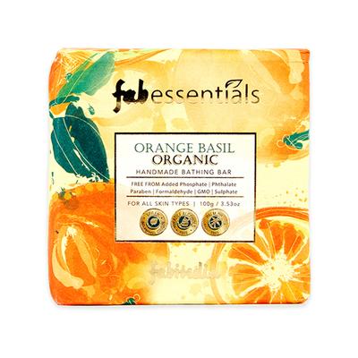 Fabessentials Orange Basil Organic Handmade Bathing Bar With Natural Biaoctives Cleanses 100 gm - Soaps