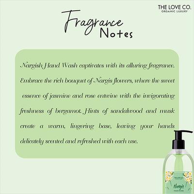 The Love Co. Nargis Hand Wash For Moisturized Hand - Gentle Cleanser for Soft Hands - Liquid Hand Soap Suitable for Sensitive Skin 300 ml - Hand Wash & Soaps