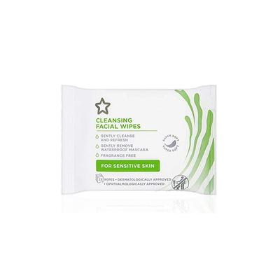 Superdrug Fragrance Free Essential Cleansing Wipes X25 (For sensitive Skin Care) 1's - Essential Oils