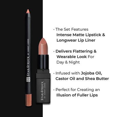 Star Struck By Sunny Leone Lip Kit (Lipstick+Liner) - Toffee 4.2gm+1.2gm 2's - Lipsticks