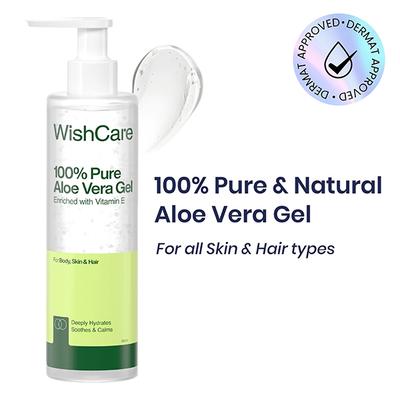WishCare Pure & Natural Aloe Vera Gel for Face & Hair- Hydrates, Moisturizes & Soothes Skin (200ml) - Skin-Treatment
