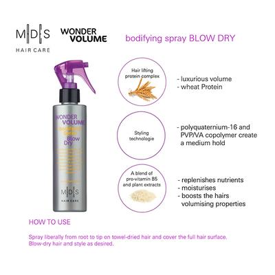 MADES Hair Care Wonder Volume Bodifying Spray Blow Dry 200 ml - Hair Dryers